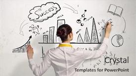  Presentation with marketing strategy - Amazing slide deck having her marketing strategy backdrop and a light gray colored foreground