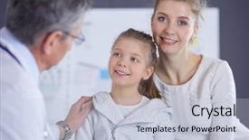  Presentation with doctor and patient medical consultation - Slide deck consisting of her mother at a doctor background and a  colored foreground