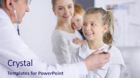  Presentation with children - Slide set enhanced with her mother at a doctor background and a  colored foreground