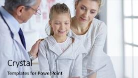  Presentation with doctor and patient medical consultation - Cool new PPT layouts with her mother at a doctor backdrop and a light blue colored foreground