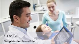  Presentation with technology health - Colorful slide deck enhanced with her mother at dental backdrop and a light gray colored foreground