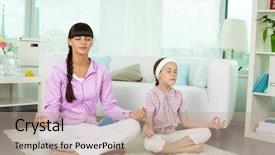  Presentation with kids exercise - Audience pleasing presentation consisting of her mother doing yoga backdrop and a coral colored foreground