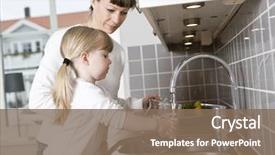  Presentation with drinking water - Slide set enhanced with her mother drinking water background and a violet colored foreground