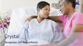  Presentation with pregnant woman in hospital - Cool new PPT theme with her mother talking in hospital backdrop and a  colored foreground