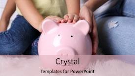  Presentation with pig - Cool new PPT theme with her mum and pig moneybox backdrop and a lemonade colored foreground