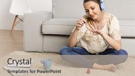  Presentation with pause - Slide deck enhanced with her nails while listening music background and a mint green colored foreground