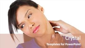  Presentation with muscle - Presentation design consisting of her neck neck pain background and a coral colored foreground