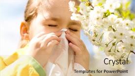  Presentation with tree spring flowers apple flowers - PPT layouts featuring her nose near spring tree background and a  colored foreground