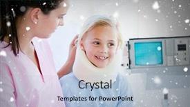  Presentation with neck femur - Amazing PPT theme having her nurse against snow falling backdrop and a  colored foreground