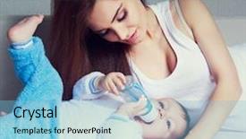  Presentation with old young - PPT layouts featuring her one year old baby background and a light blue colored foreground