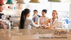  Presentation with order - Presentation featuring her order in a cafe background and a coral colored foreground