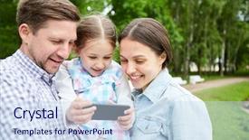  Presentation with parents - Amazing presentation design having her parents watching curious video backdrop and a sky blue colored foreground