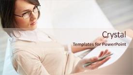  Presentation with psychiatrist - Theme having woman is holding a digital tablet the image is taken in the city the young woman has long brown hair the face of the woman is not visible background and a coral colored foreground