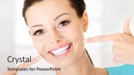  Presentation with perfect - Theme enhanced with her perfect straight white teeth background and a lemonade colored foreground