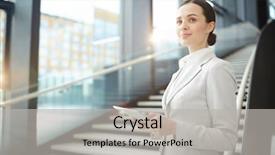  Presentation with airport lounge - Presentation consisting of her plane in airport lounge background and a light gray colored foreground