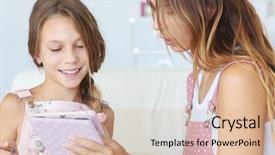  Presentation with ipad - Theme having her preteen daugher learning ipad background and a coral colored foreground