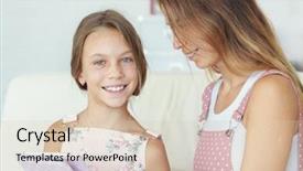  Presentation with ipad - Presentation design with her preteen daugher playing ipad background and a lemonade colored foreground