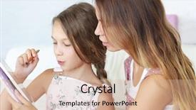  Presentation with ipad - Cool new slides with her preteen daughter learning ipad backdrop and a coral colored foreground