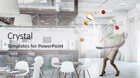  Presentation with politics media - Presentation theme enhanced with her recipe of success mixed background and a  colored foreground