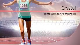  Presentation with race track - PPT layouts featuring her run against race track background and a lemonade colored foreground