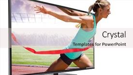  Presentation with race track - Presentation theme having her run against race track background and a lemonade colored foreground