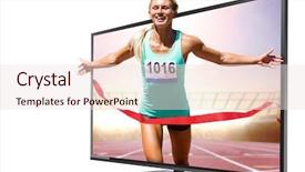  Presentation with race track - PPT theme consisting of her run against race track background and a lemonade colored foreground