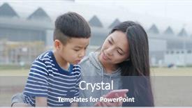  Presentation with retail smart phone shopping - Beautiful slide deck featuring her son and use backdrop and a ocean colored foreground