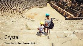  Presentation with roman theatre - Audience pleasing presentation consisting of her son at theatre backdrop and a lemonade colored foreground