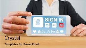  Presentation with blue brain - PPT layouts featuring her tablet pc against blue background and a  colored foreground