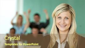  Presentation with green office - Theme having her team in an office background and a tawny brown colored foreground