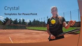  Presentation with tennis - Theme with her-training-the-tennis-player background and a light blue colored foreground