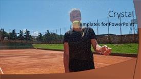  Presentation with tennis - Presentation having her-training-the-tennis-player background and a light blue colored foreground