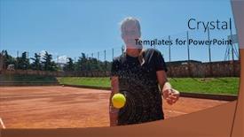  Presentation with tennis - Presentation theme enhanced with her-training-the-tennis-player background and a light blue colored foreground