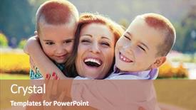  Presentation with mother son flowers - Beautiful presentation theme featuring her two little son backdrop and a coral colored foreground