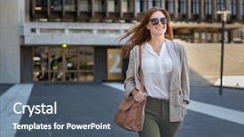  Presentation with successful - Cool new PPT layouts with her way to work backdrop and a ocean colored foreground