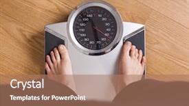  Presentation with weight - Presentation having her weight on a scale background and a coral colored foreground