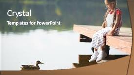  Presentation with floating - Amazing presentation theme having powtoon - restful little girl looking backdrop and a gray colored foreground