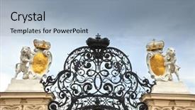  Presentation with vienna - Amazing slides having heraldry - gate in belvedere palace vienna backdrop and a light blue colored foreground