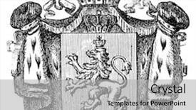  Presentation with old album - Audience pleasing PPT theme consisting of heraldry - old coat of arms backdrop and a  colored foreground