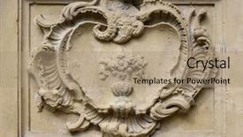  Presentation with old style - Beautiful slides featuring heraldry - straight on close up backdrop and a coral colored foreground