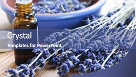  Presentation with aromatherapy oil - Cool new presentation theme with herb and essential aromatherapy oil backdrop and a ocean colored foreground