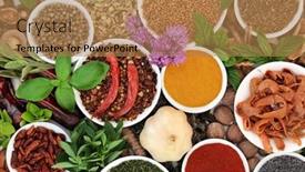  Presentation with herb - Slide deck consisting of herb-and-spice-colorful-abstract background and a coral colored foreground