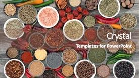  Presentation with chilli - Slide set enhanced with herb and spice food selection background and a tawny brown colored foreground