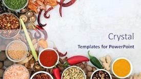  Presentation with herb - Slide deck having herb-and-spice-seasoning-abstract background and a sky blue colored foreground