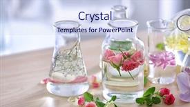  Presentation with perfume - Slide deck enhanced with herb extract - beautiful composition with perfume samples background and a sky blue colored foreground