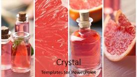  Presentation with spa concept - PPT theme enhanced with herb extract - collage of grapefruit spa beauty background and a coral colored foreground
