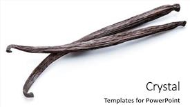  Presentation with vanilla - Amazing presentation design having herb extract - dried vanilla stick isolated backdrop and a white colored foreground