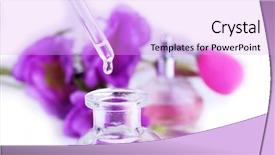  Presentation with perfume - Slide set consisting of herb extract - dropper bottle of perfume background and a lavender colored foreground