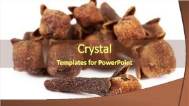  Presentation with k2 spice - Presentation theme featuring herb free herbal - spice cloves isolated on white background and a tawny brown colored foreground