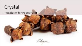  Presentation with brown sugar isolated on white - Slide deck having herb free herbal - spice cloves isolated on white background and a  colored foreground
